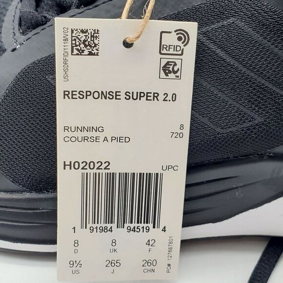 Adidas Response Super 2.0 Running Shoes Womens Size 9.5 Black Gray H02022 - Picture 8 of 9